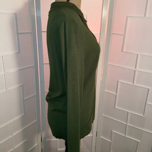 Preston & York Green Sweater with fold over collar - Picture 5 of 7